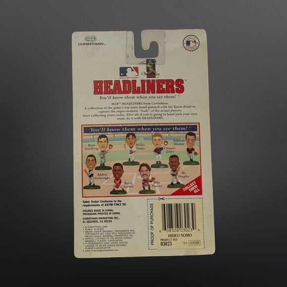 1996 Corinthian MLB Headliners Hideo Nomo Figure LA Dodgers Sealed On Card - Picture 2 of 4